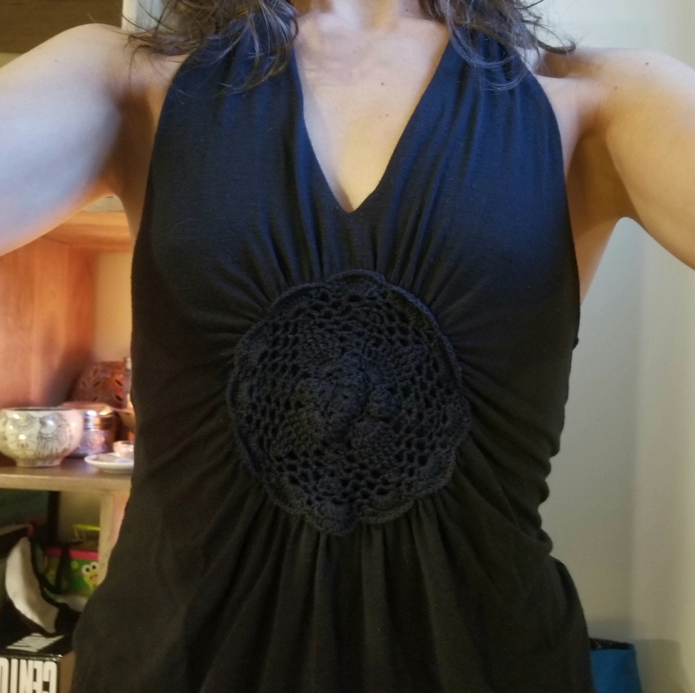 90s/Y2K Crochet Mandala Halter Top